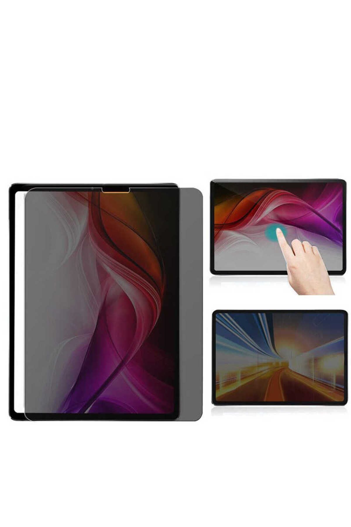 iPad Pro 12.9 2021 (5.Nesil) Uyumlu Zore Tablet Privacy Temperli Cam Ekran Koruyucu-Siyah