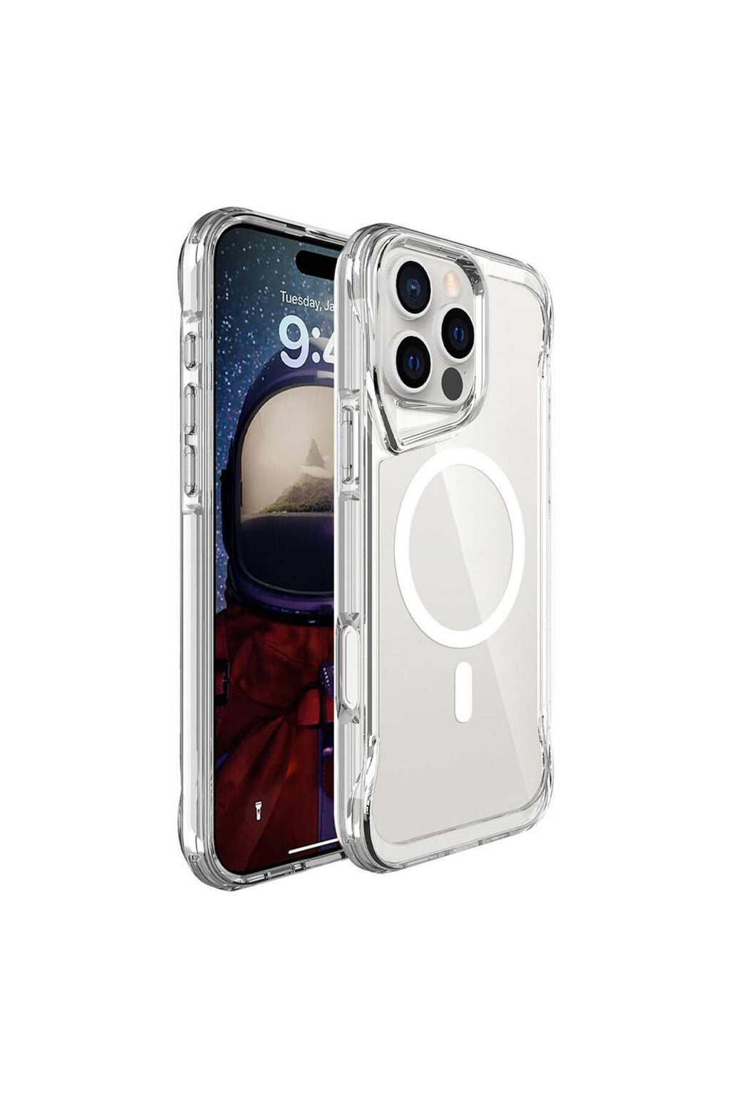 Apple iPhone 16 Pro Kılıf Zore Magsafe Şarj Özellikli T-Max Magsafe Kapak-Şeffaf