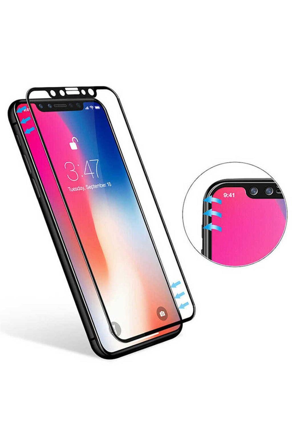 iPhone 12 Uyumlu Davin 5D Cam Zore Ekran Koruyucu