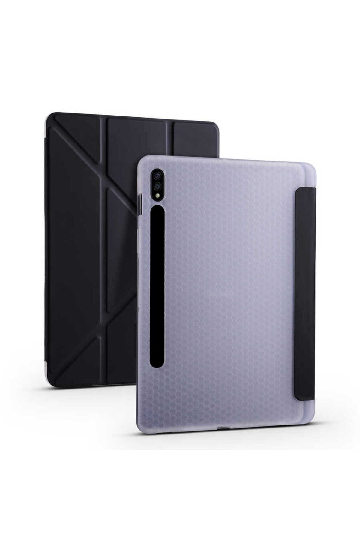 Galaxy Tab S7 T870 Kılıf  Uyumlu Zore Tri Folding Kalem Bölmeli Standlı Kılıf-Açık Yeşil