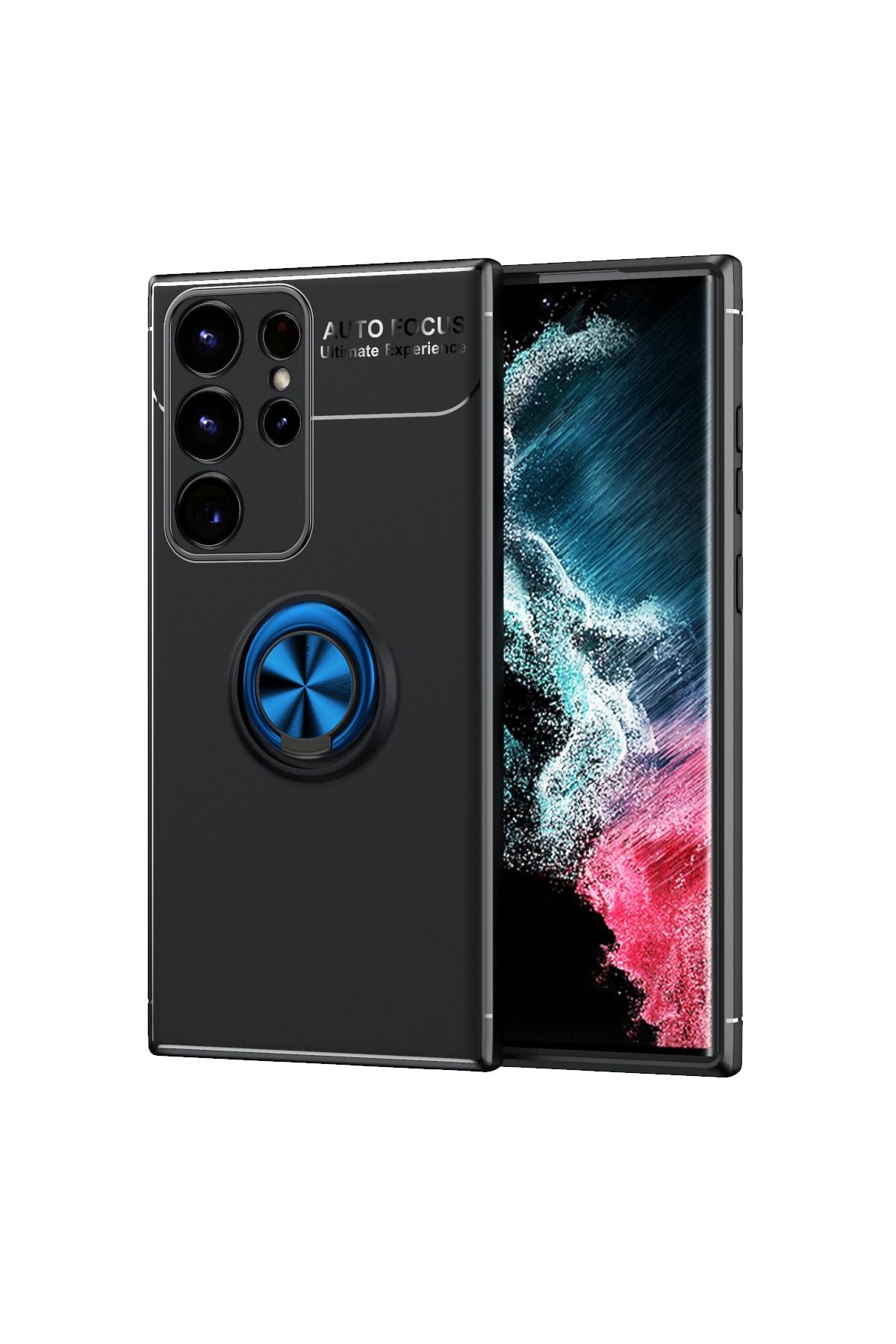 Galaxy S23 Ultra Uyumlu Zore Ravel Silikon Kılıf-Siyah-Mavi