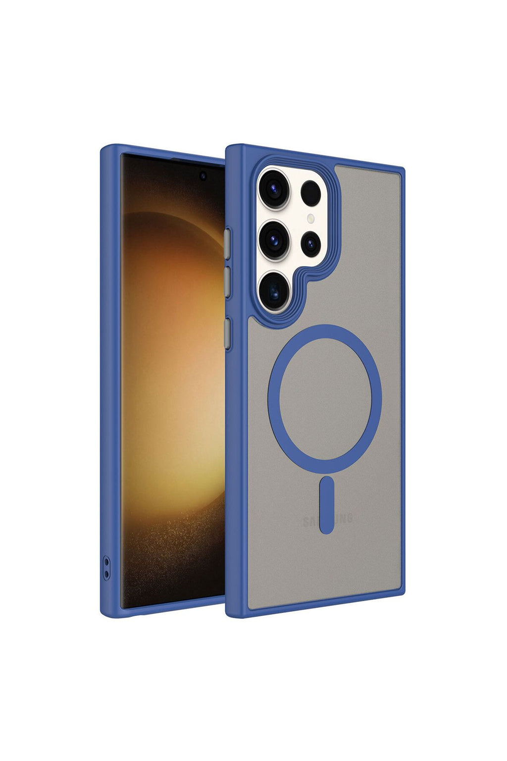 Galaxy S23 Ultra Uyumlu Mat Arka Yüzey Wireless Şarj Özellikli Zore Flet Magsafe Kılıf-Derin