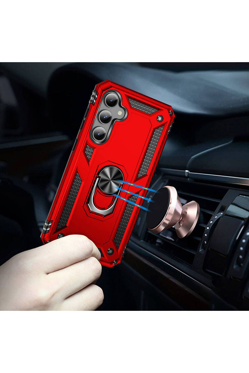 Galaxy S23 FE Uyumlu Zore Vega Kılıf-Kırmızı