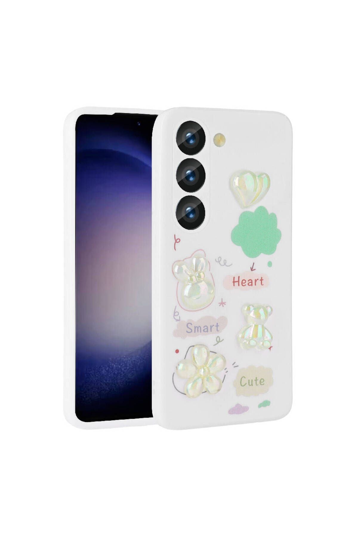 Galaxy A54 Kılıf Kabartma Figürlü Parlak Zore Toys Silikon Kapak - Pembe