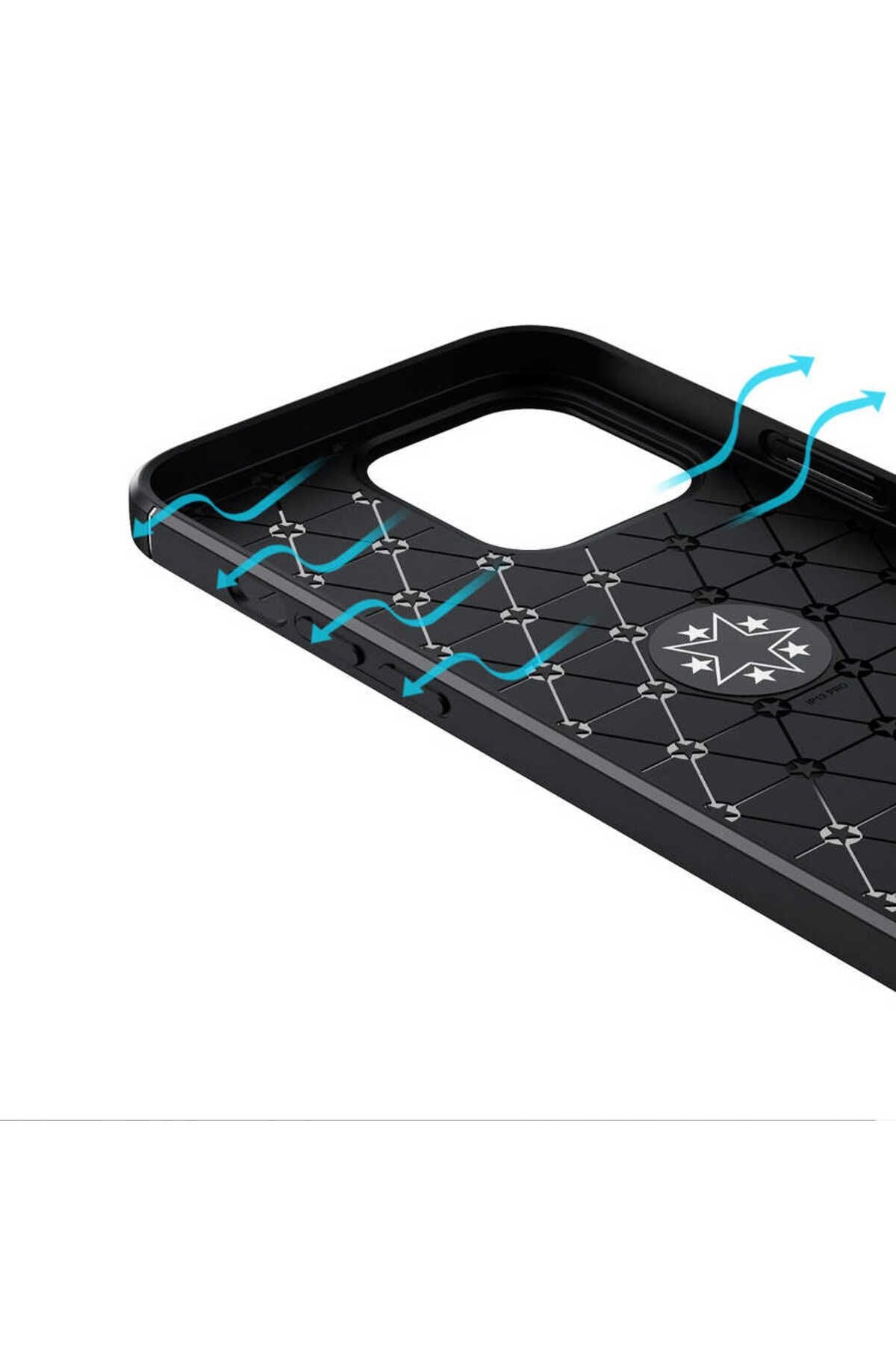 iPhone 14 Pro Max Uyumlu Zore Ravel Silikon Kılıf-Siyah-Kırmızı