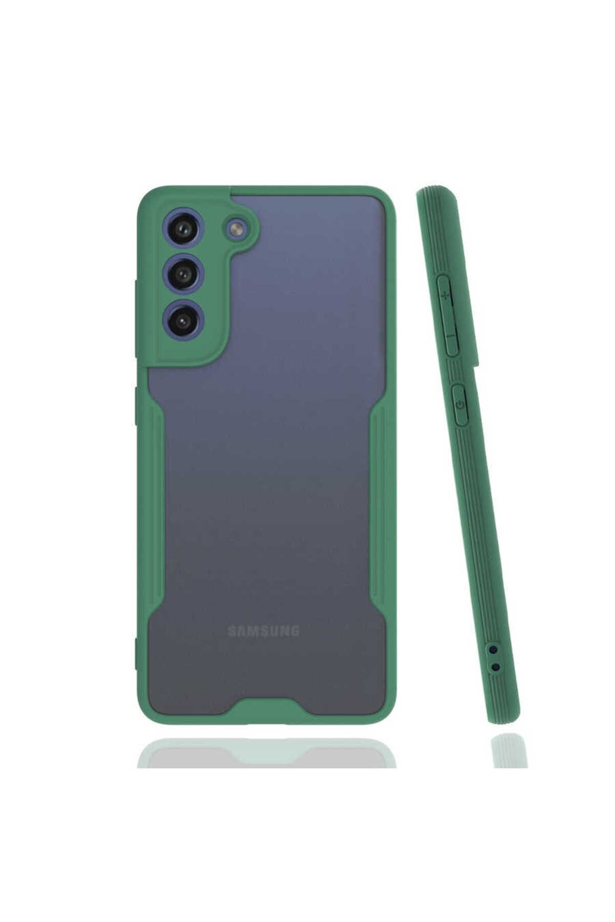 Galaxy S21 FE Kılıf Zore Parfe Kapak - Koyu Yeşil