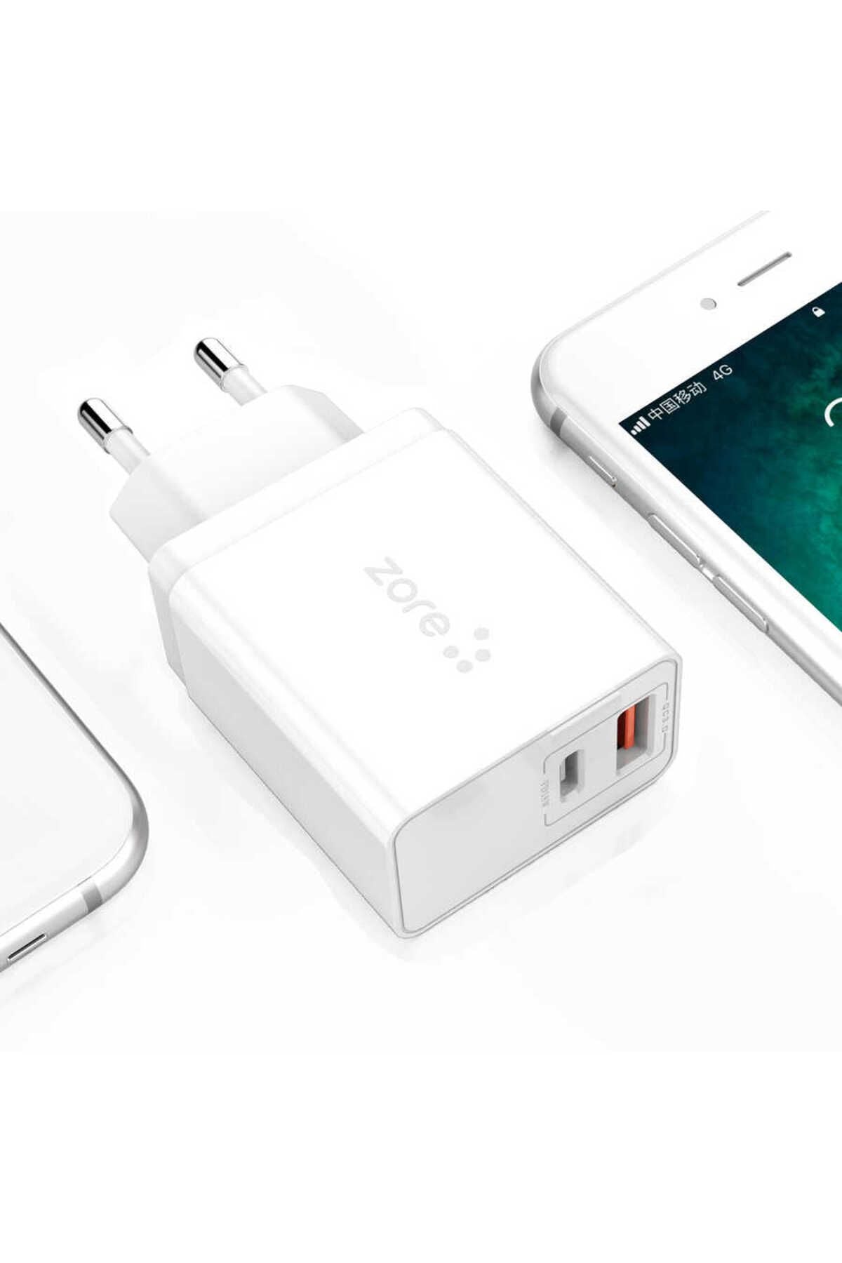 Beyaz XMac Serisi ZR-X2 Seyahat Şarj Başlığı-Zore