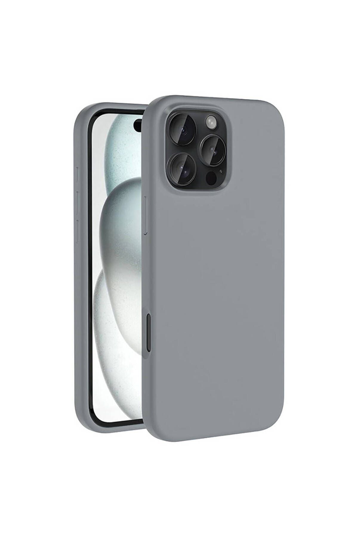 iPhone 16 Pro Max Kılıf Magsafe Şarj Özellikli Sıvı Teknolojili Silinebilir Sert Zore Kivi Kapak-Nat