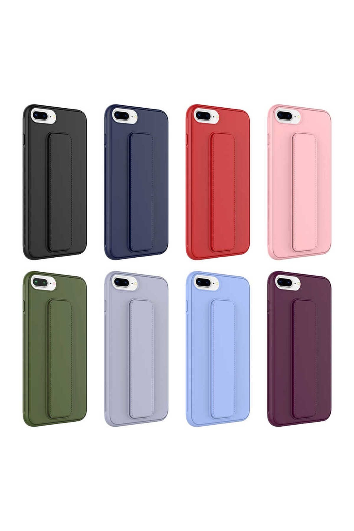 iPhone 8 Plus Kılıf Zore Qstand Kapak - Koyu Yeşil