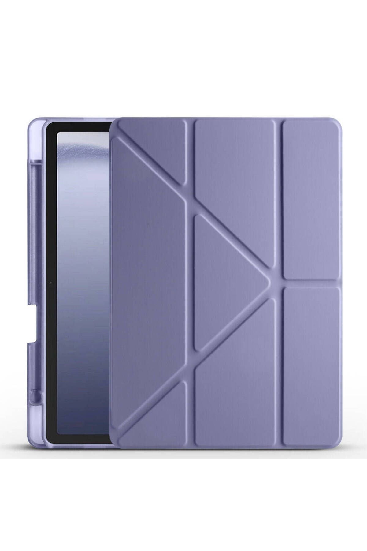 Galaxy Tab A9 Plus Kılıf Uyumlu Zore Tri Folding Kalem Bölmeli Standlı Kılıf-Lacivert