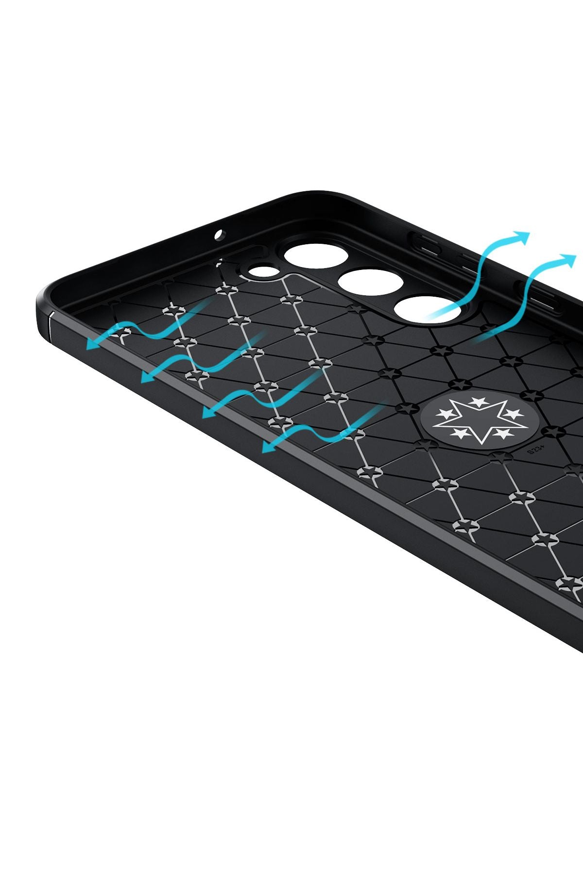 Galaxy S23 Uyumlu Zore Ravel Silikon Kılıf-Siyah-Mavi