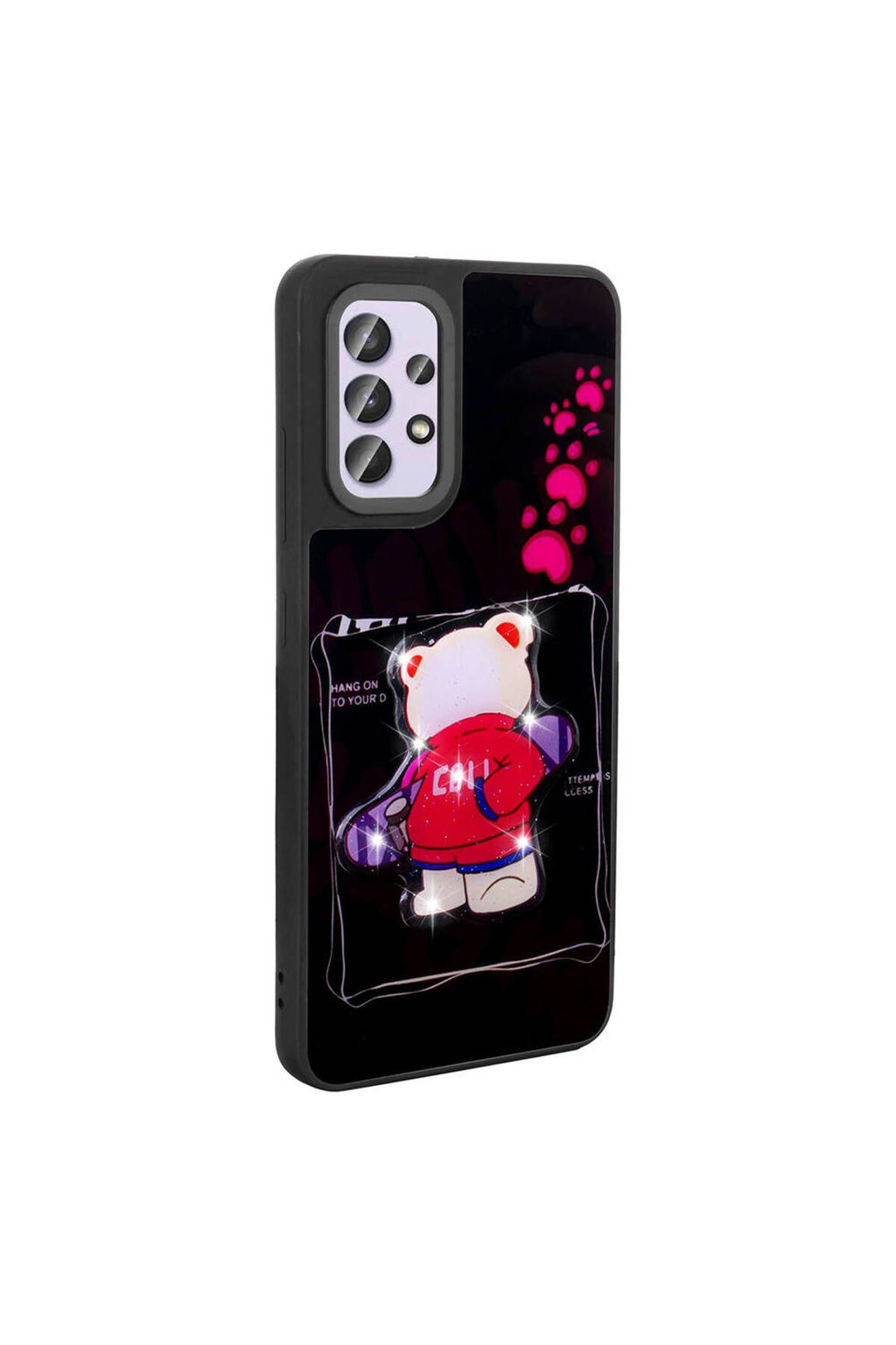 Galaxy A32 4G Kılıf Parlayan Kabartmalı İkonik Figürlü Zore Amas Silikon Kapak - Siyah