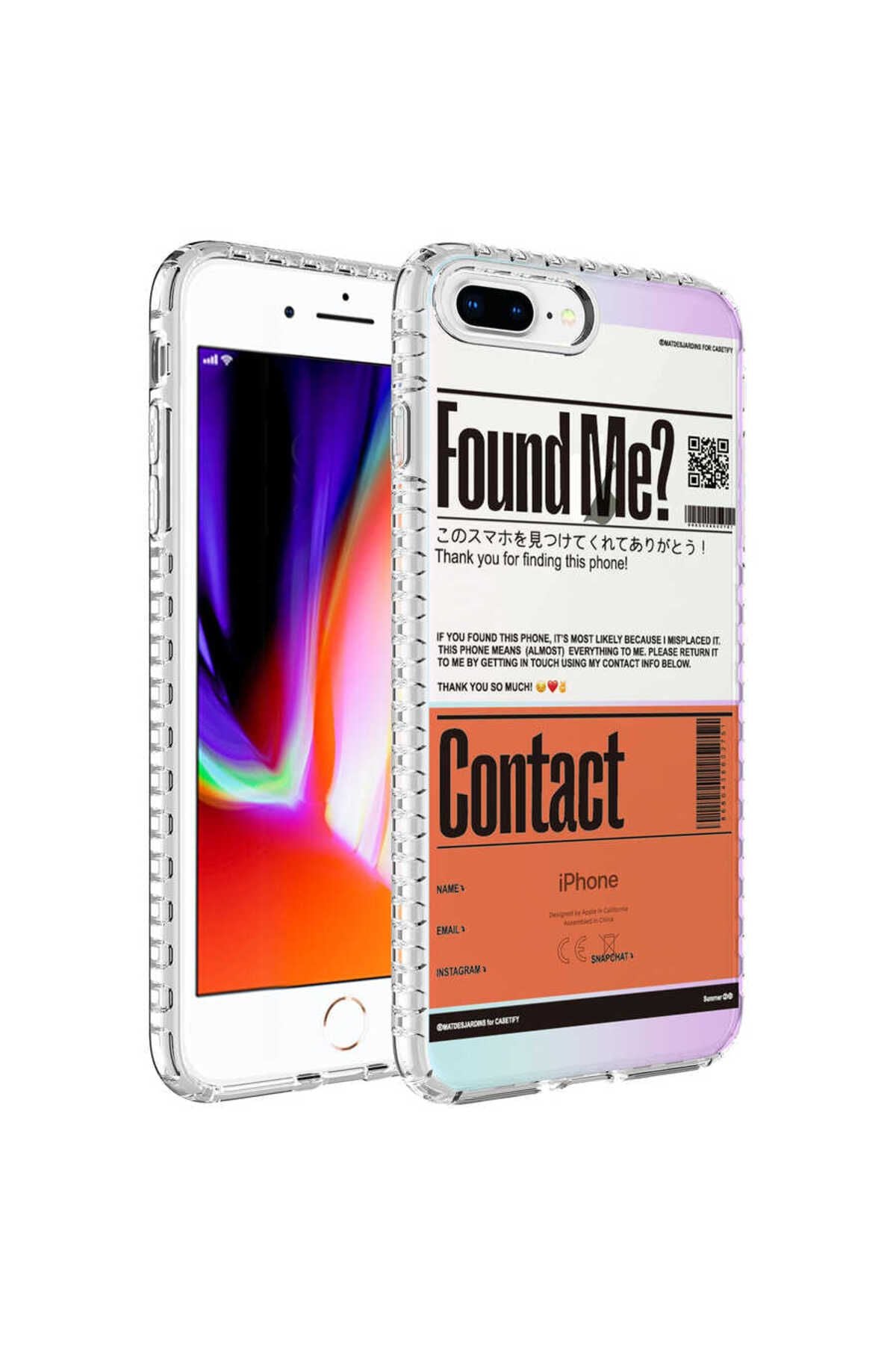 iPhone 8 Plus Kılıf Airbag Kenarlı Renkli Desenli Silikon Zore Elegans Kapak - NO1