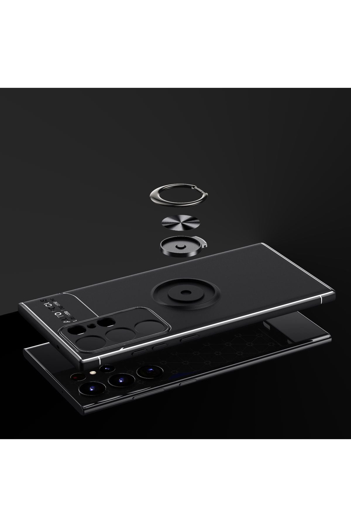 Galaxy S23 Ultra Uyumlu Zore Ravel Silikon Kılıf-Siyah-Mavi