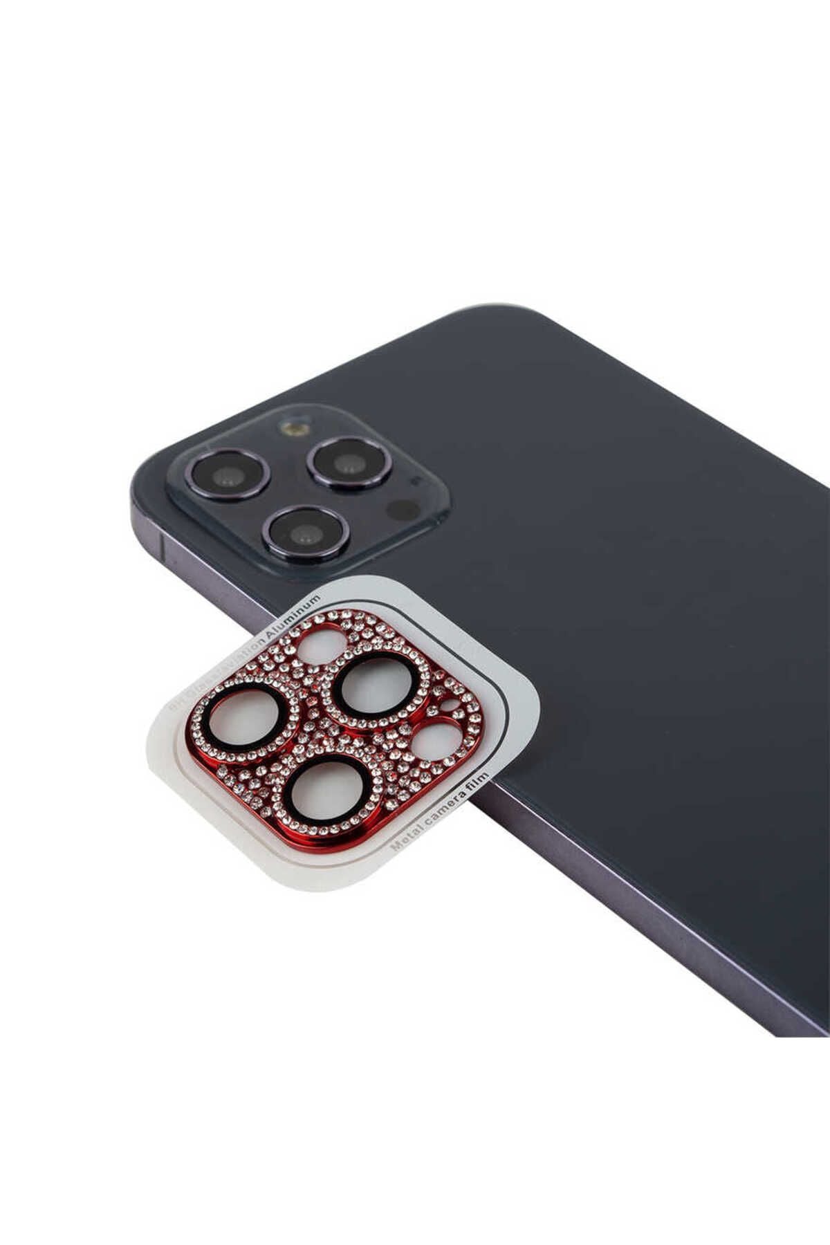 iPhone 11 Pro Uyumlu Zore CL-08 Kamera Lens Koruyucu-Kırmızı