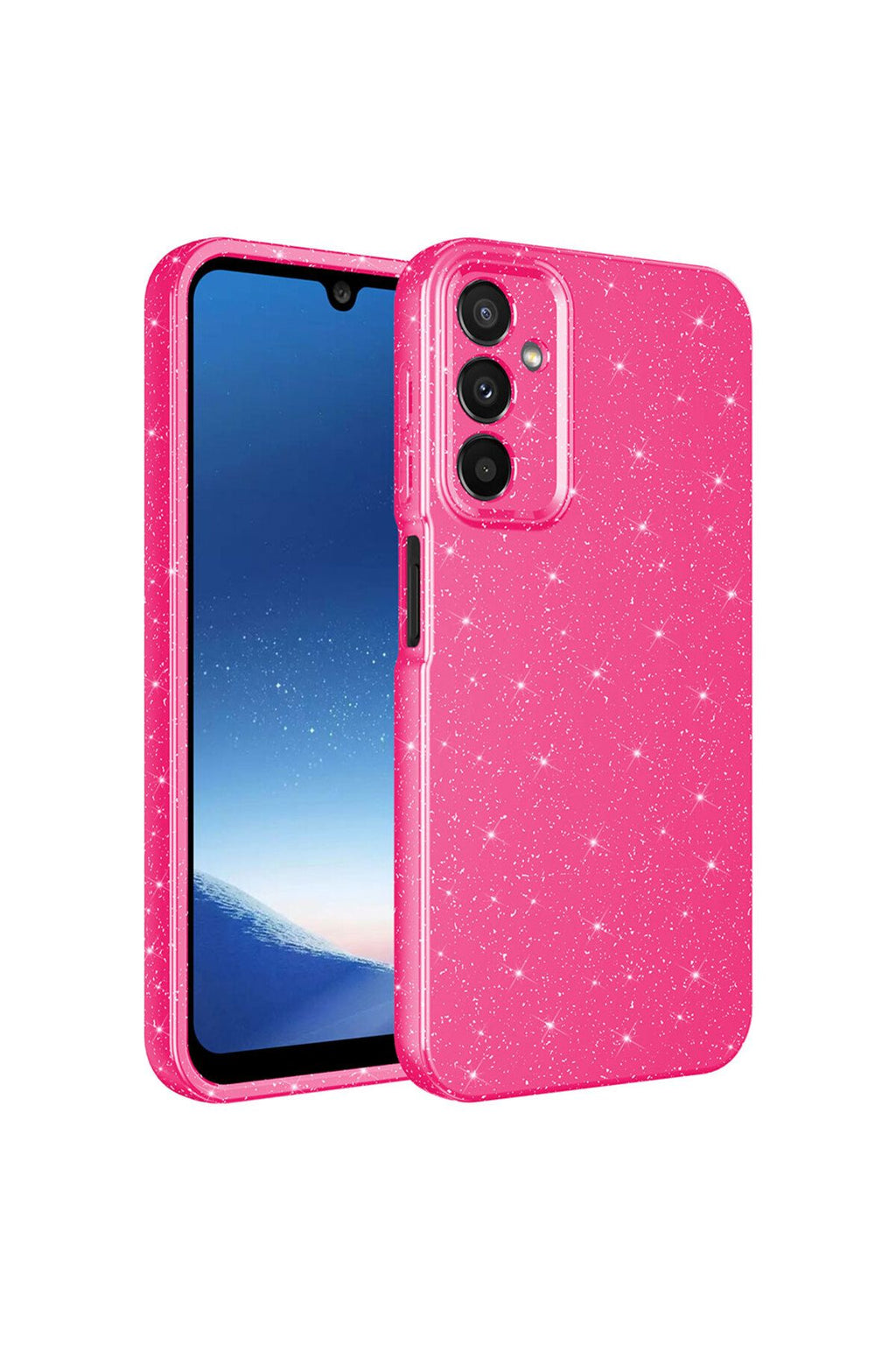 Galaxy A24 Kılıf Kamera Korumalı Simli Lüks Zore Koton Kapak - Gümüş