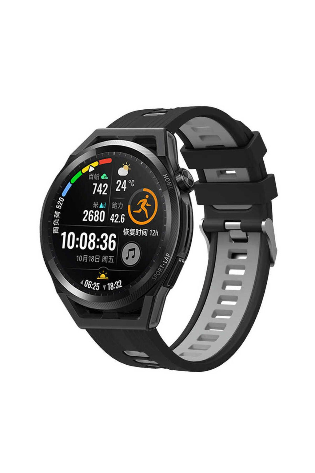 Galaxy Watch Active 2 44mm KRD-55 Uyumlu Zore Kordon-Siyah-Kırmızı