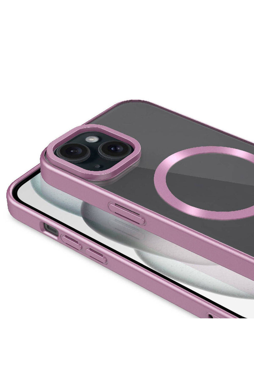 iPhone 15 Uyumlu Mat Tasarımlı Magsafe Wireless Şarj Özellikli Zore Mat Setro Kılıf-Siyah