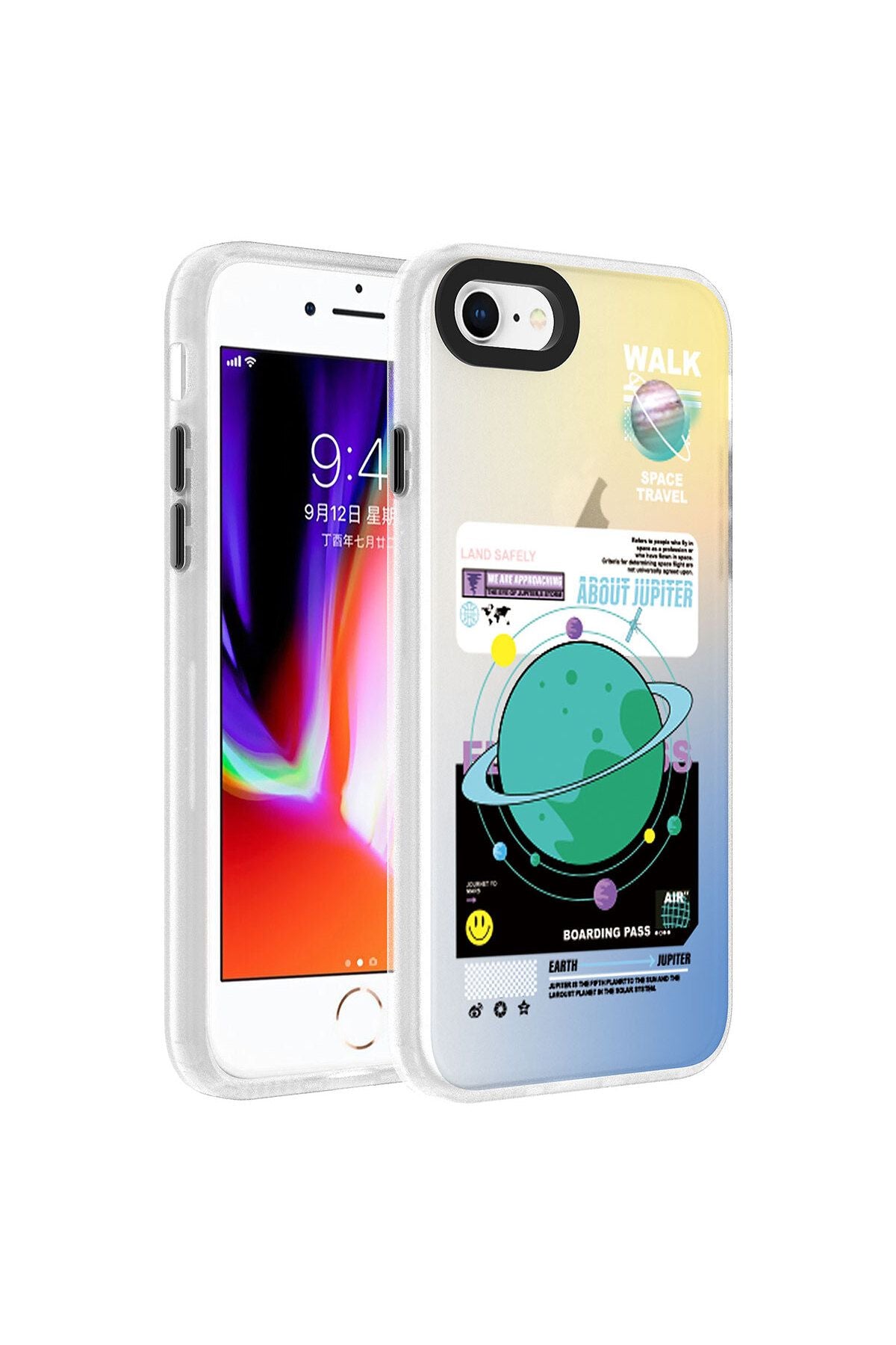 iPhone SE 2022 Uyumlu Desenli Zore Dragon Sert Kılıf-Gezegen