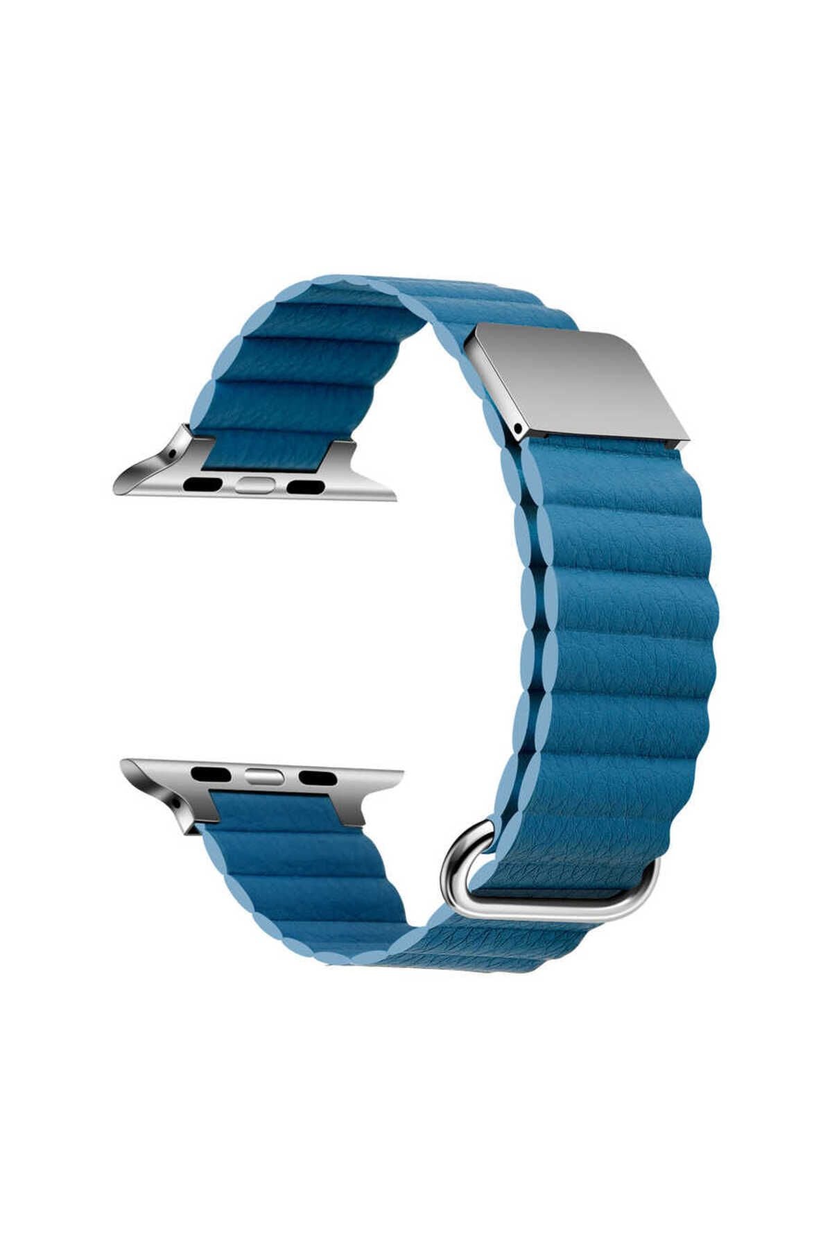 Watch Ultra 49mm Uyumlu KRD-78 PU Deri Kordon Strap Kayış CLO- Turuncu