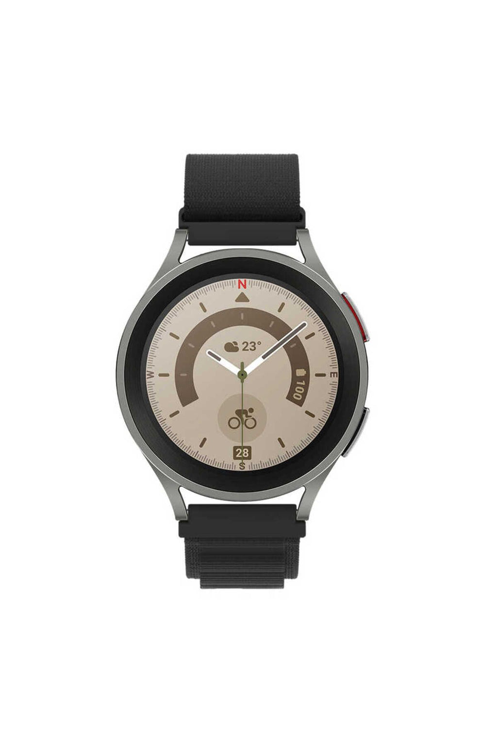 Galaxy Watch 46mm Uyumlu KRD-74 22mm Hasır Zore Kordon-Siyah