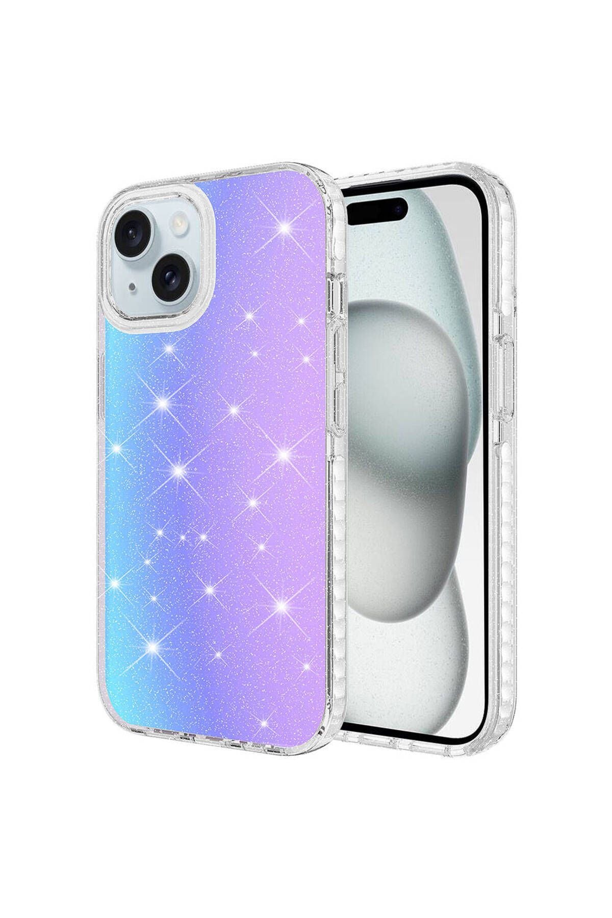 iPhone 15 Plus Uyumlu Parlak Renk Geçişli Zore Velle Kılıf-Mor