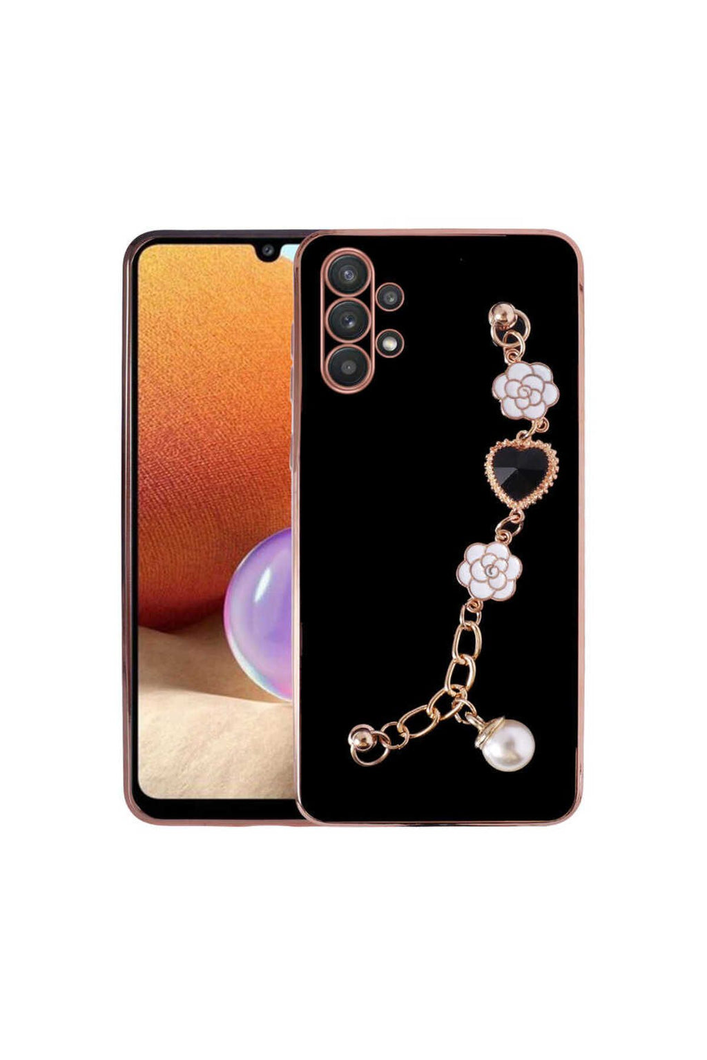 Galaxy A32 4G Kılıf El Tutamaçlı Kamera Korumalı Zore Taka Silikon Kapak - Beyaz