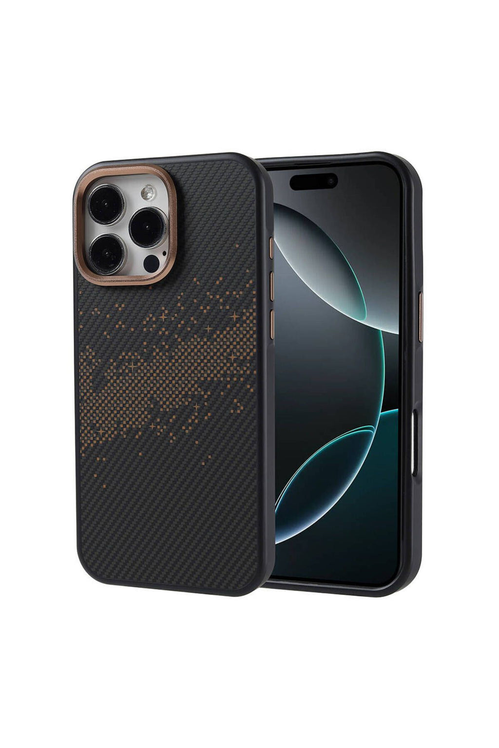 iPhone 16 Pro Max Uyumlu Magsafe Şarj Özellikli Karbon Fiber Tasarımlı Zore Vave Kapak