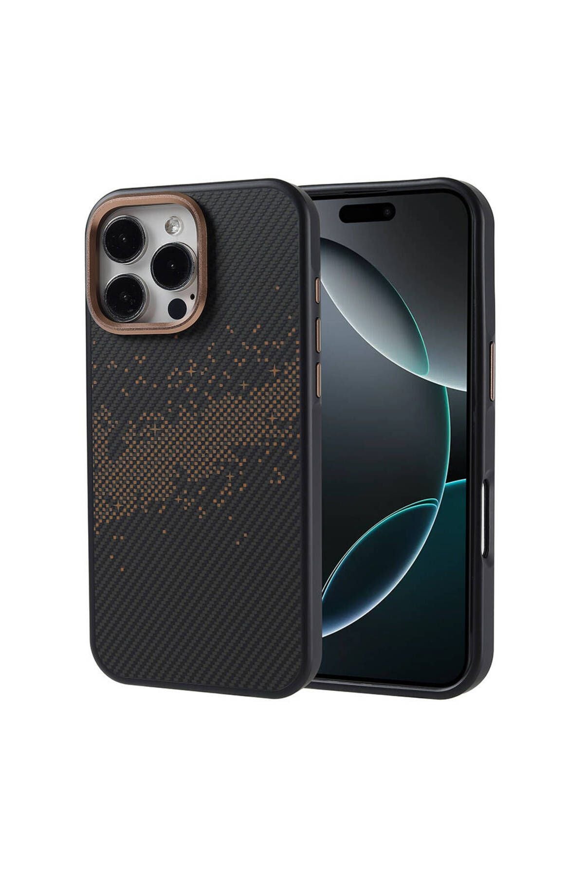 iPhone 16 Pro Max Uyumlu Magsafe Şarj Özellikli Karbon Fiber Tasarımlı Zore Vave Kapak