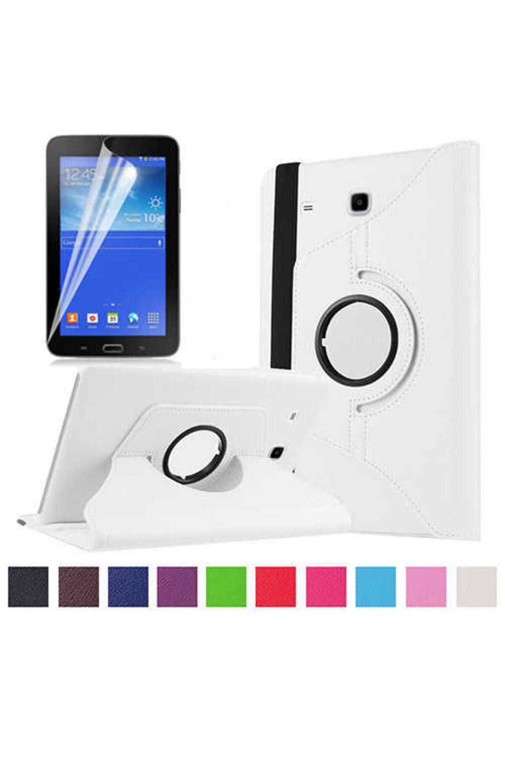 Galaxy Tab 3 Lite 7.0 T110  Uyumlu Zore Dönebilen Standlı Kılıf-Siyah