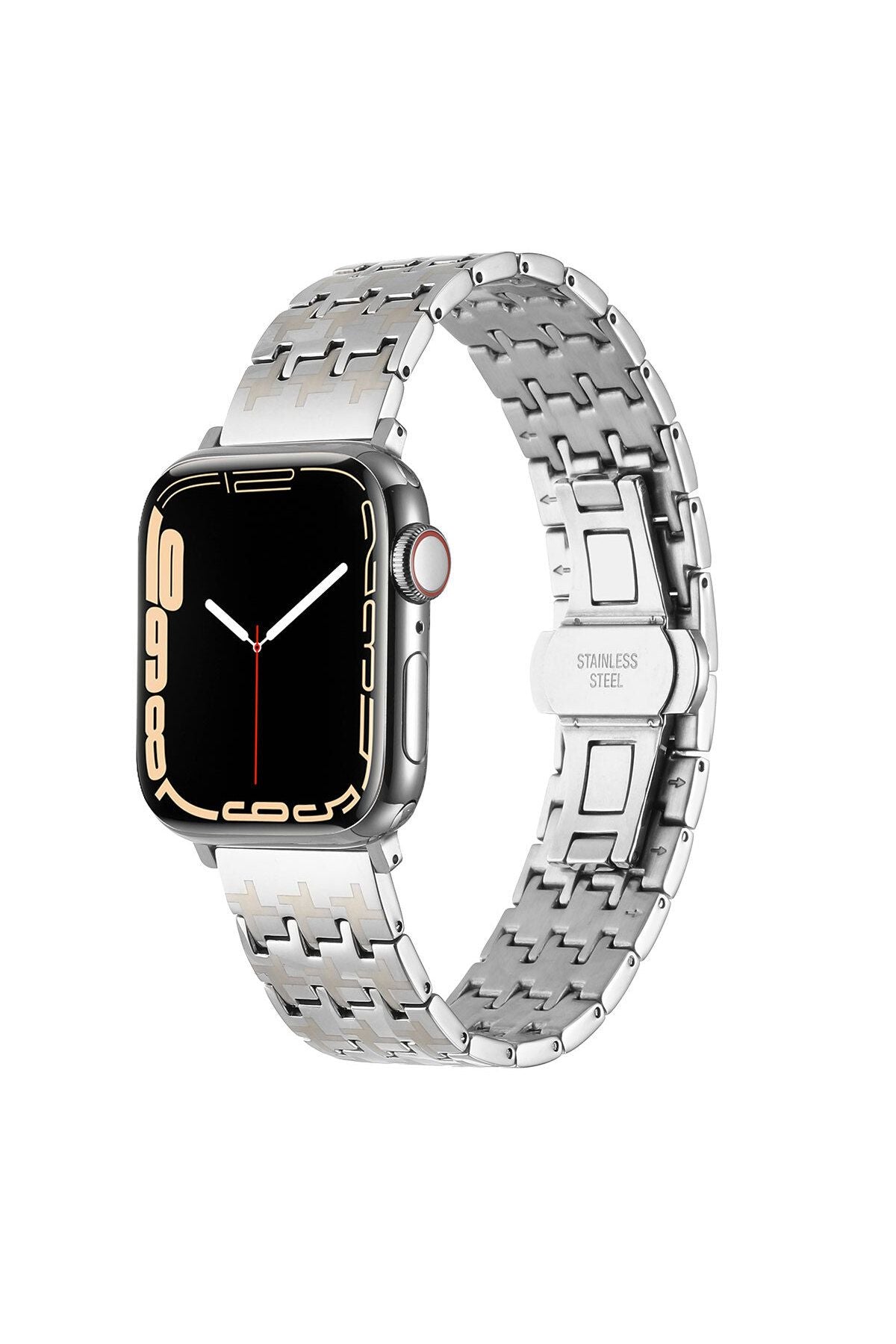 Watch Ultra 49mm Uyumlu KRD-86 Metal Zore Kordon-Gümüş
