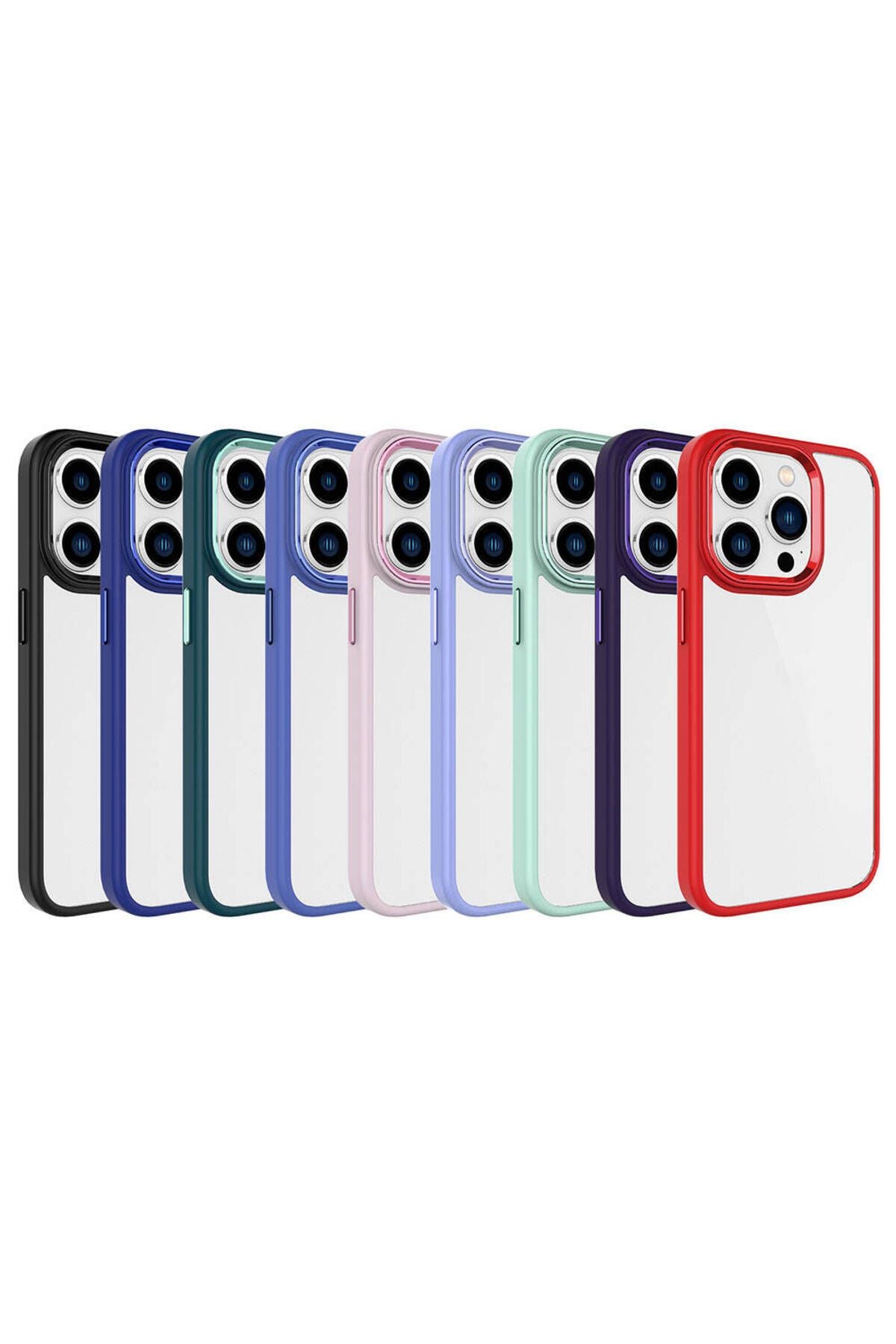 iPhone 15 Pro Uyumlu Zore Krom Kılıf-Siyah