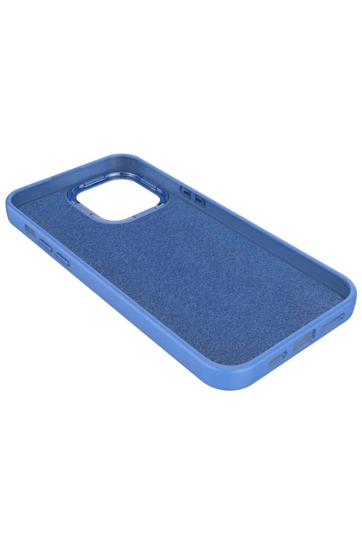 iPhone 14 Pro Uyumlu Metal Çerçeve ve Buton Tasarımlı Silikon CSK Zore Luna Kılıf-Lavendery Gray