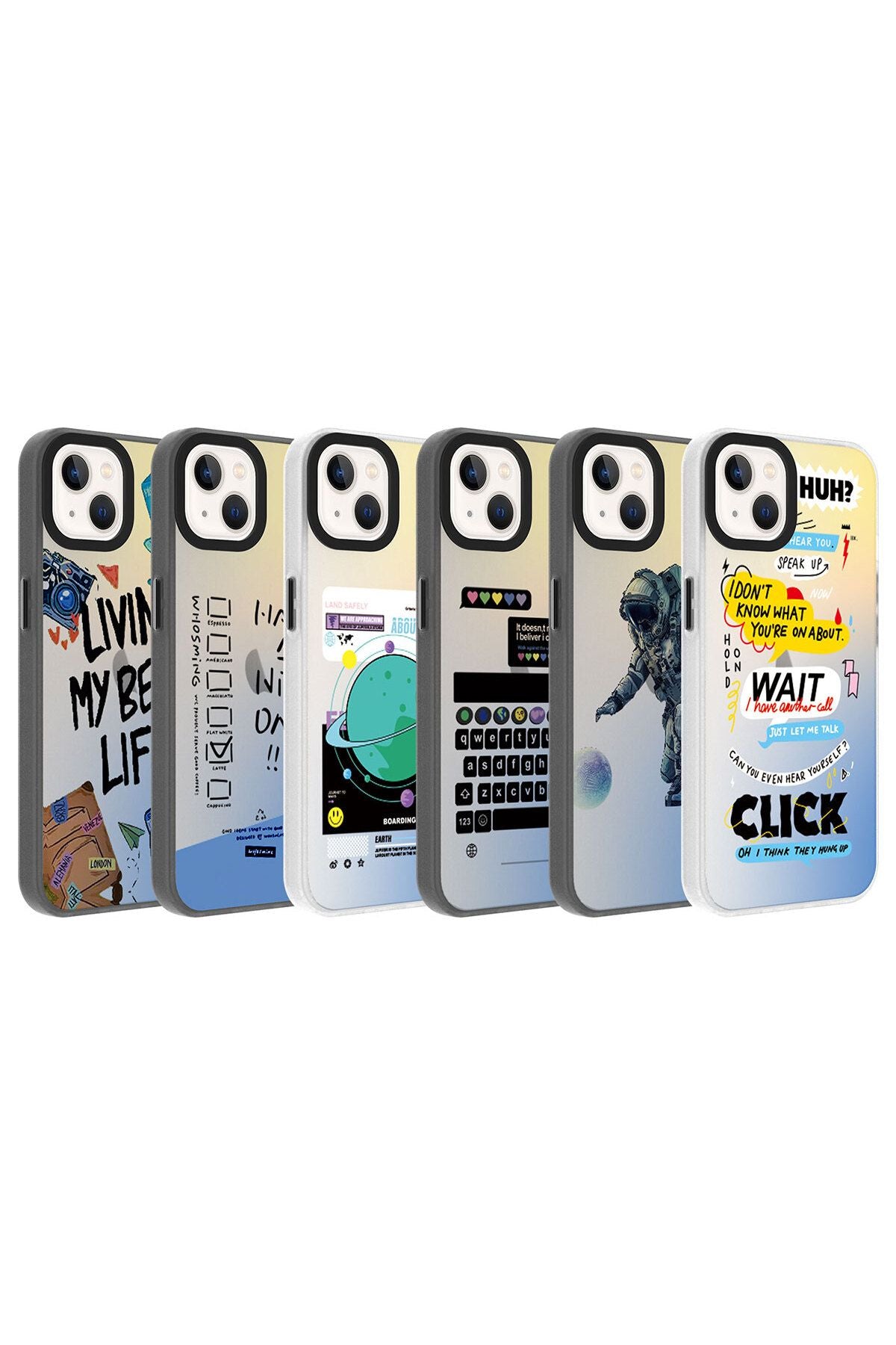 iPhone 14 Uyumlu Desenli CSK Zore Dragon Sert Kılıf-Astronot