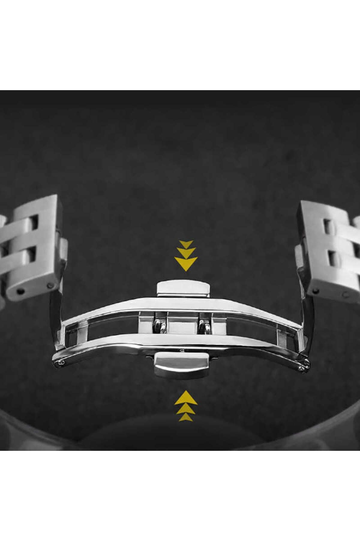 Galaxy Watch 42mm (20mm) Uyumlu KRD-20 Metal Zore Kordon Siyah