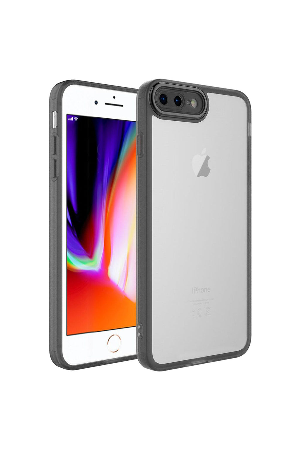 iPhone 8 Plus Kılıf Kamera Korumalı Transparan Zore Post Kapak - Siyah