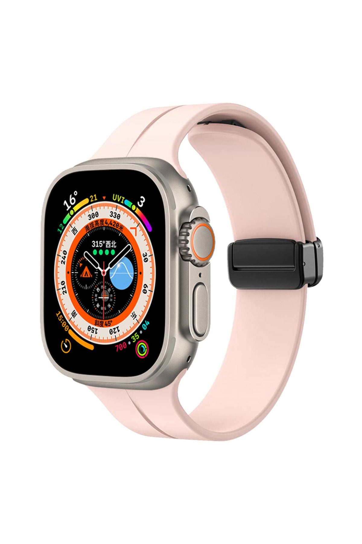 Watch Ultra 49mm Uyumlu KRD-84 Uyumlu Zore Kordon-Koyu Yeşil