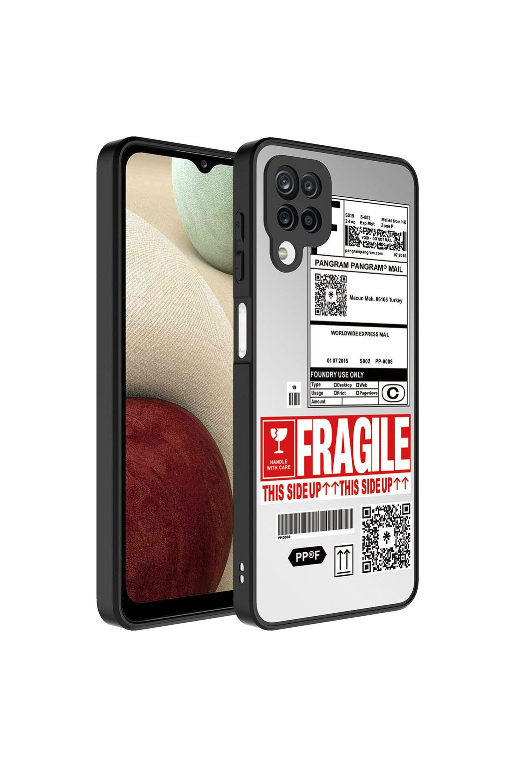Galaxy A12 Uyumlu Kılıf Aynalı Desenli Kamera Korumalı Parlak Zore Mirror Kapak-Fragile