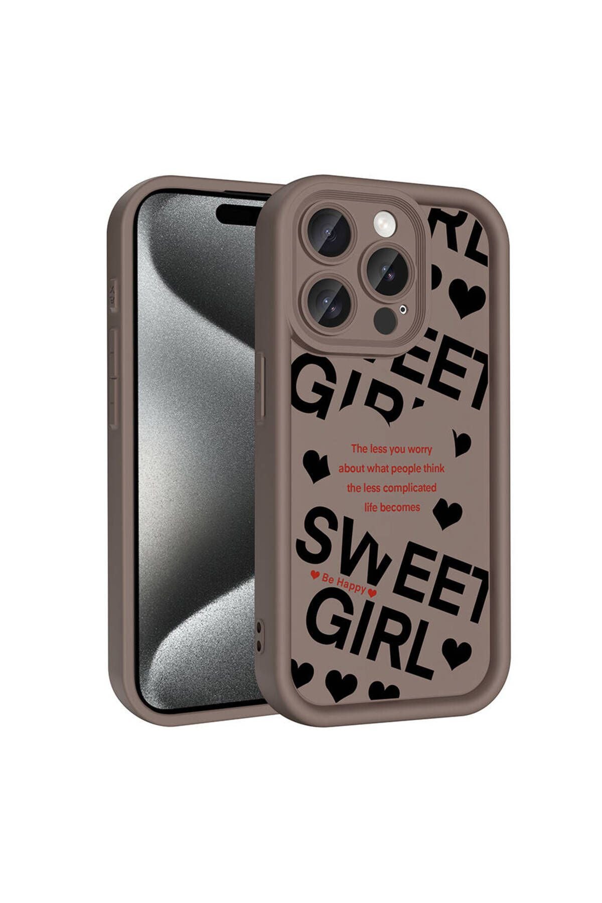 iPhone 15 Pro Kılıf Kamera Korumalı Baskılı Arka Yüzey Zore Klas Kapak - Siyah