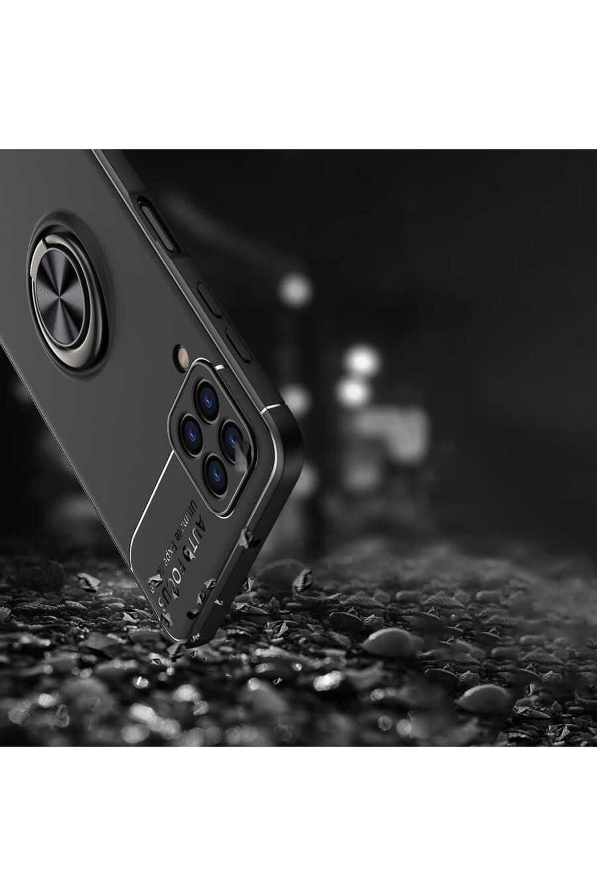 Galaxy A22 4G Kılıf Zore Ravel Silikon Kapak - Siyah