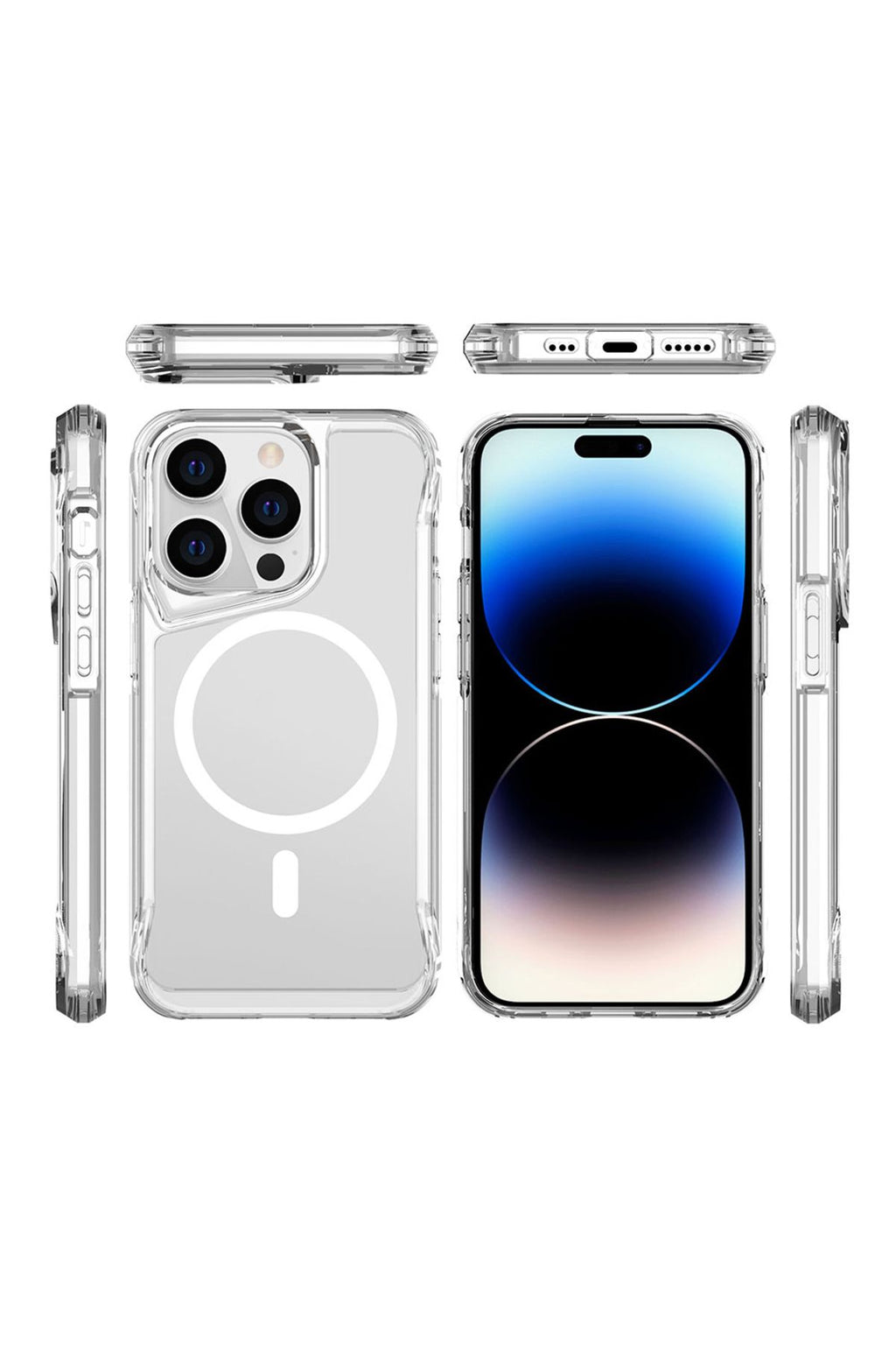 iPhone 14 Pro Uyumlu Zore Magsafe Şarj Özellikli T-Max Magsafe Kılıf-Renksiz