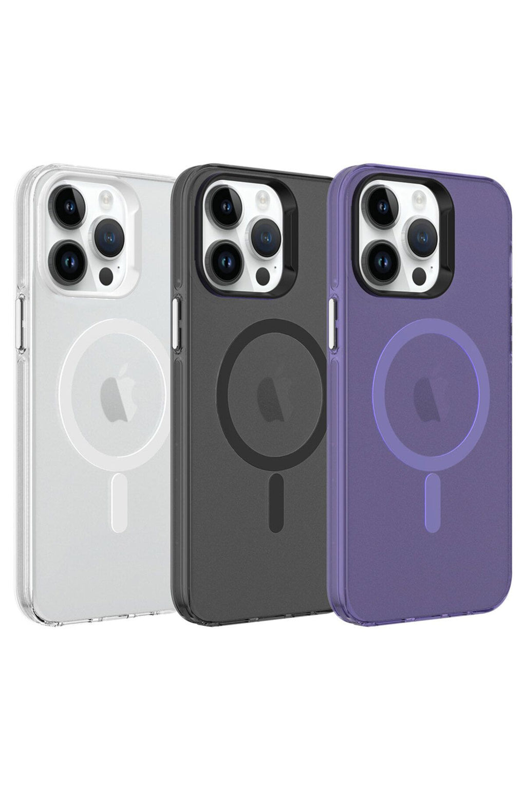 iPhone 14 Pro Uyumlu Zore Magsafe Şarj Özellikli Buzlu Transparan C-Pro Sert Kılıf-Renksiz