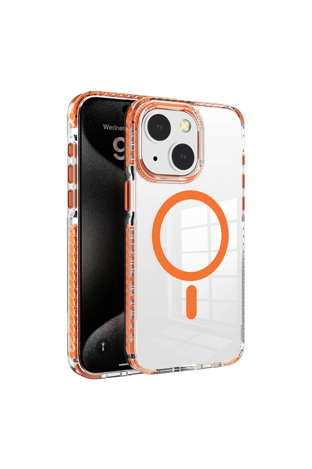 iPhone 15 Kılıf Magsafe Şarj Özellikli Airbagli Takılabilir Askı Aparatlı Zore Nana Kapak - Gri