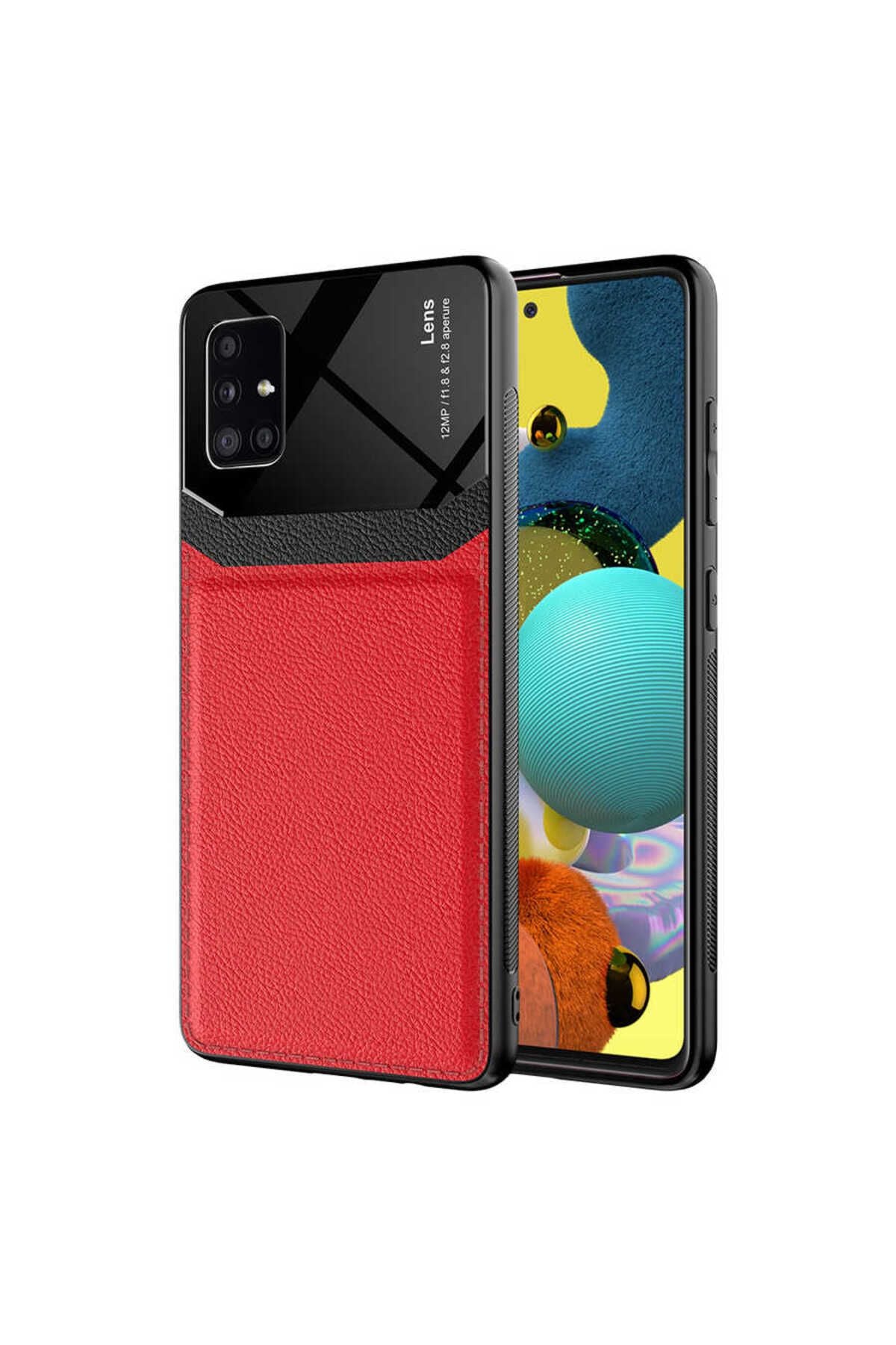 Galaxy A51 Kılıf Zore Emiks Kapak-Kırmızı