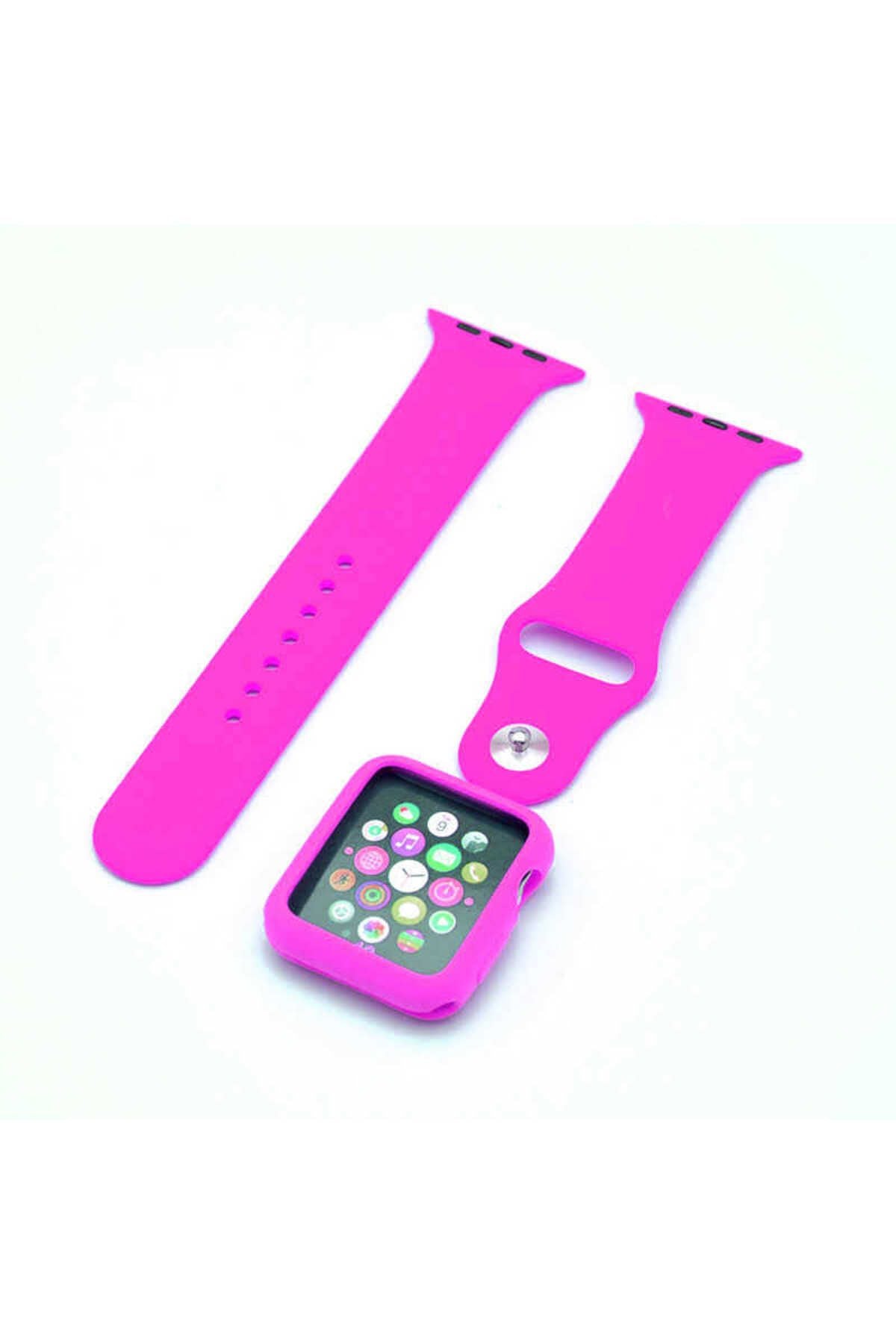 Watch 42mm Uyumlu 3 in 1 Klasik Zore Kordon-Pembe