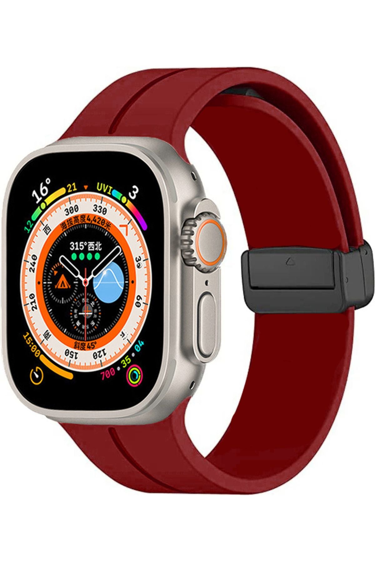 Watch Ultra 49mm Uyumlu KRD-84 Uyumlu Zore Kordon-Koyu Yeşil