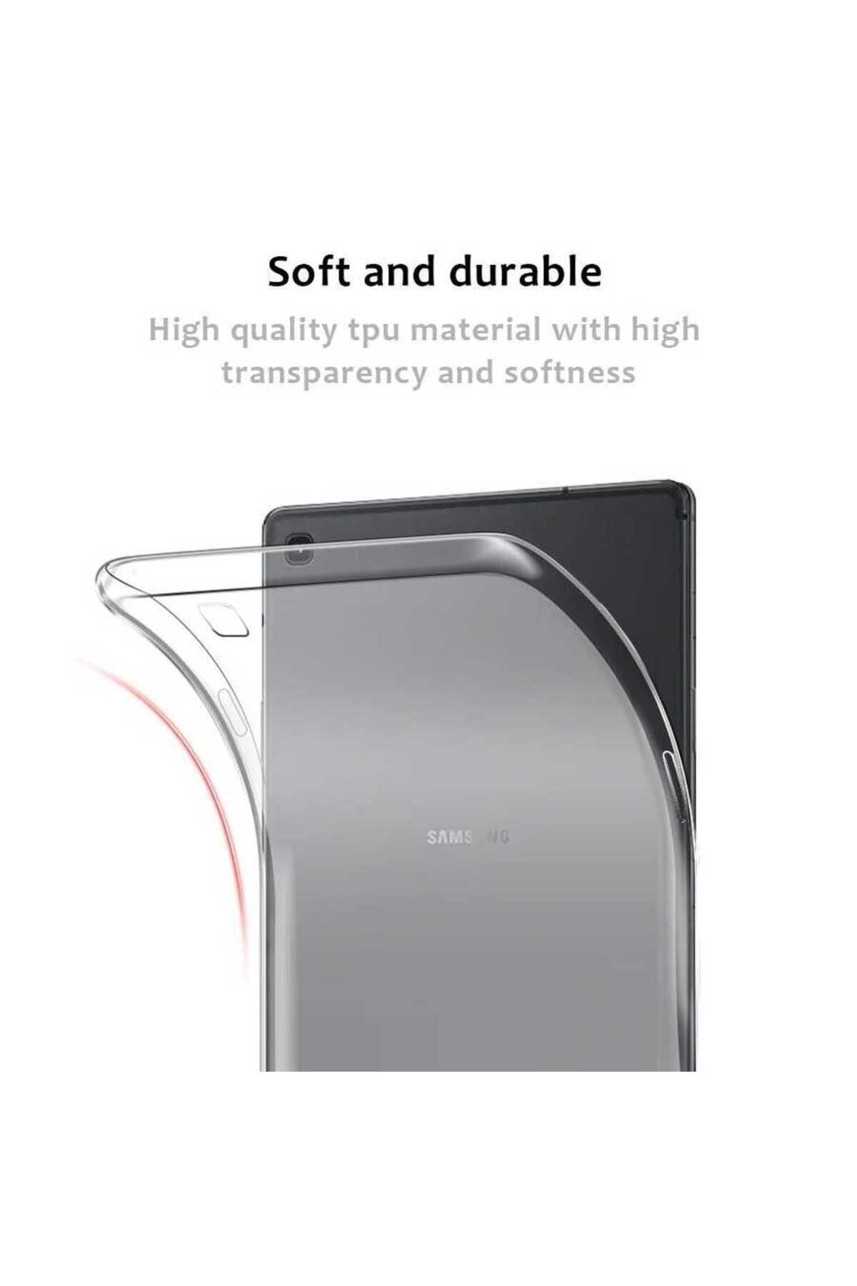 Galaxy T720 Tab S5E Kılıf  Uyumlu Zore Tablet Süper Silikon Kapak-Renksiz