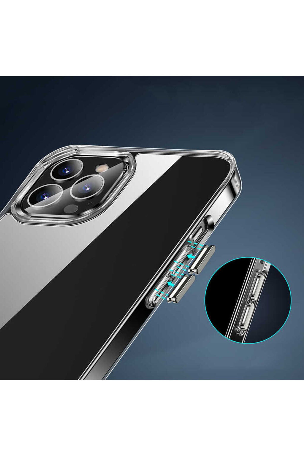 iPhone 14 Pro Uyumlu Standlı Şeffaf Silikon Zore L-Stand Kılıf-Renksiz