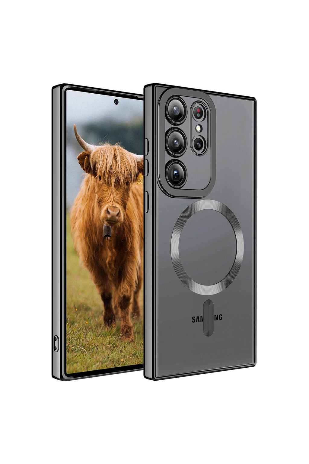 Galaxy S23 Ultra Uyumlu Magsafe Wireless Şarj Özellikli Zore Setro Silikon-Siyah