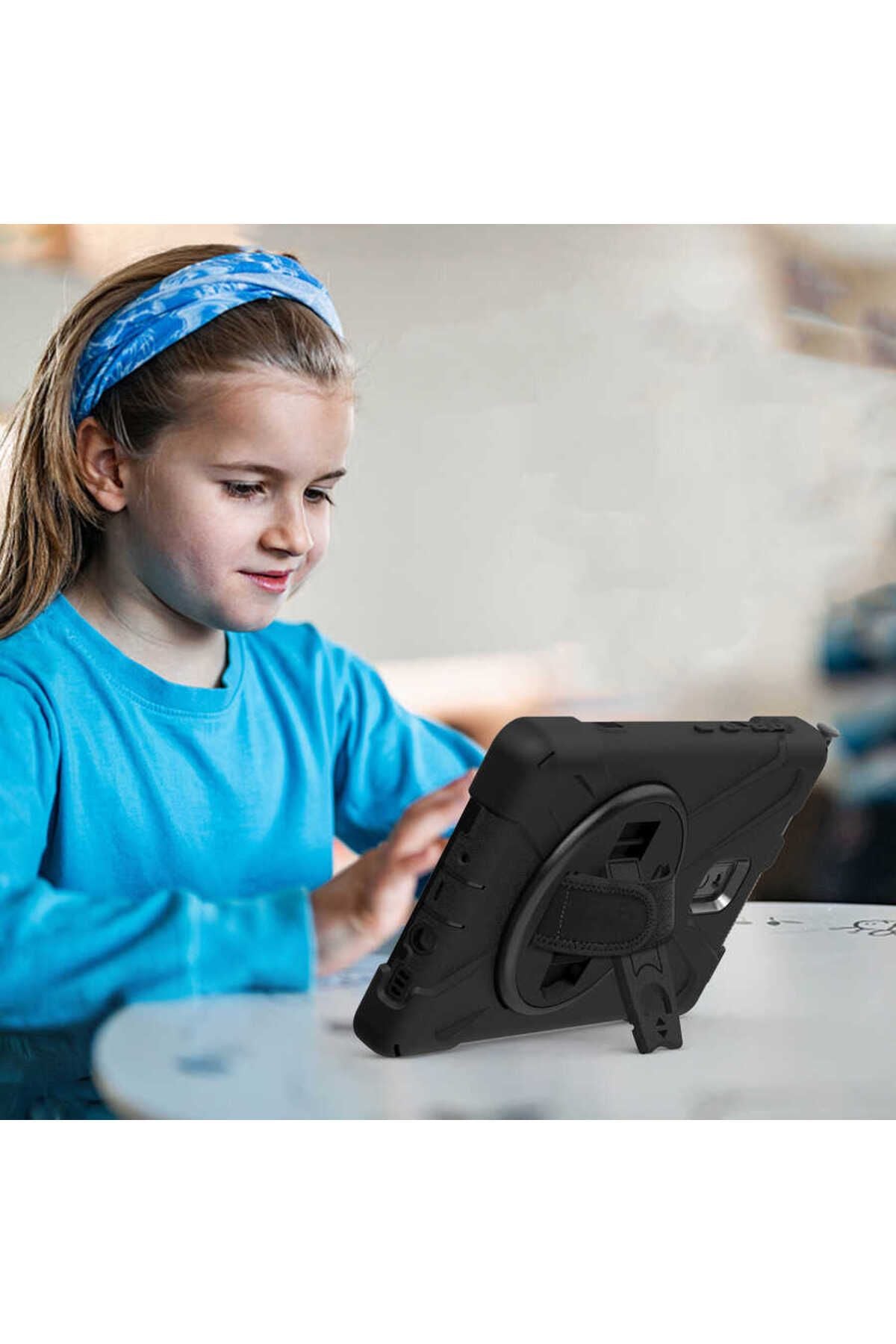 Galaxy Tab Active 3 T577 Zore Defender Tablet Silikon - Siyah